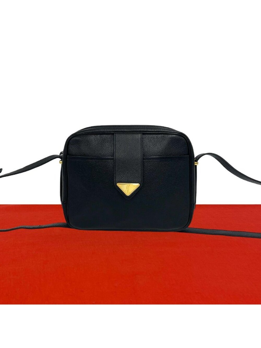 Saint Laurent YSL Logo Leather Mini Shoulder Bag Pochette Black